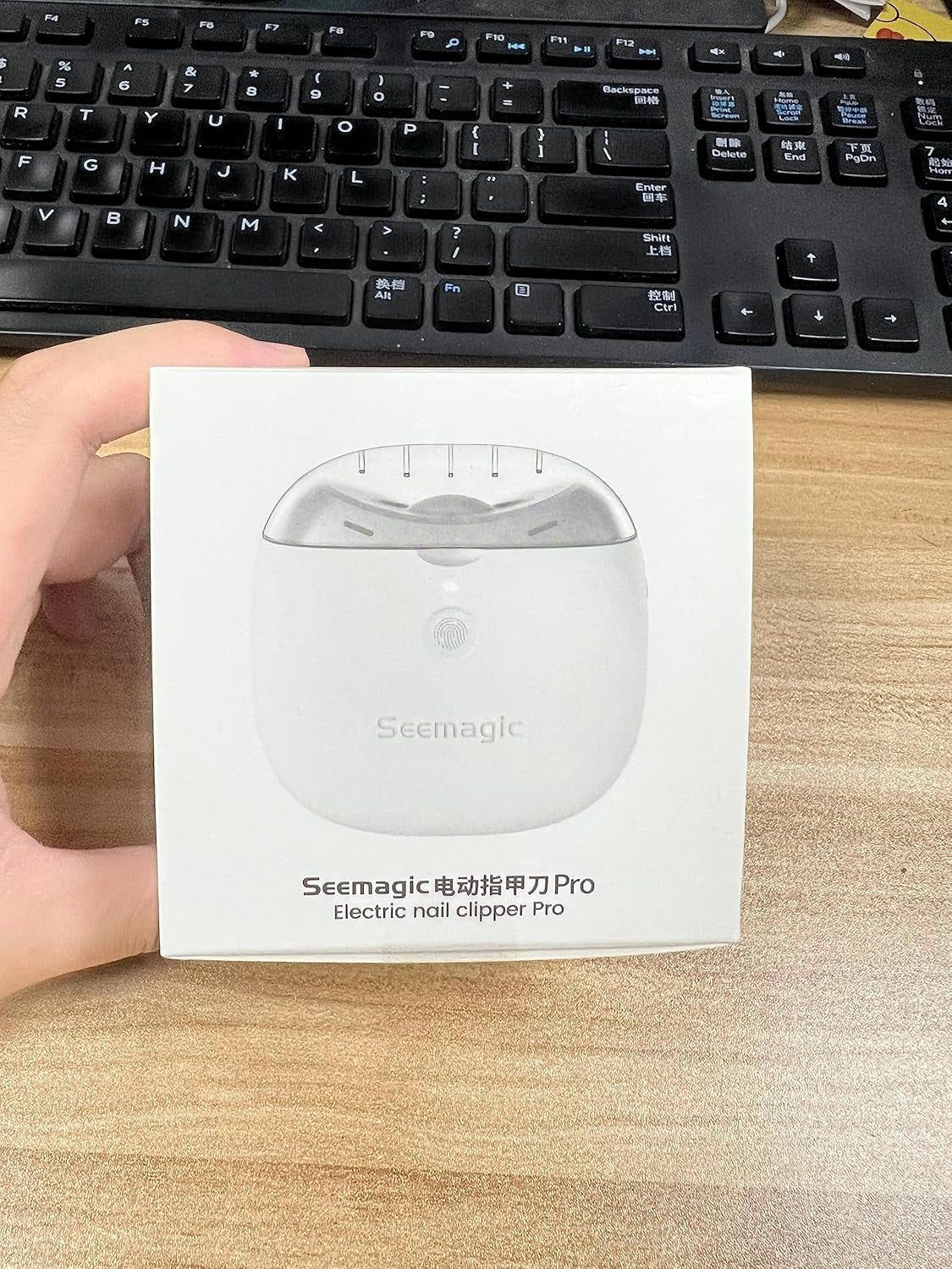 Electric Nail Clippers, Trimming and Polishing 2 in 1, Led Lighting, Electric Nail Trimmer with Storage Box, 40 Decibels Silent, Automatic Nail Clippers for Adults, Elderly People, Children