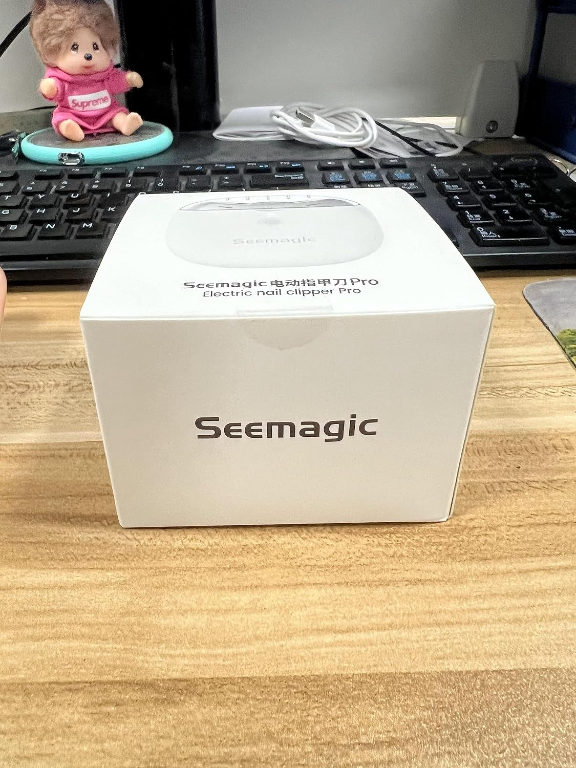 Electric Nail Clippers, Trimming and Polishing 2 in 1, Led Lighting, Electric Nail Trimmer with Storage Box, 40 Decibels Silent, Automatic Nail Clippers for Adults, Elderly People, Children