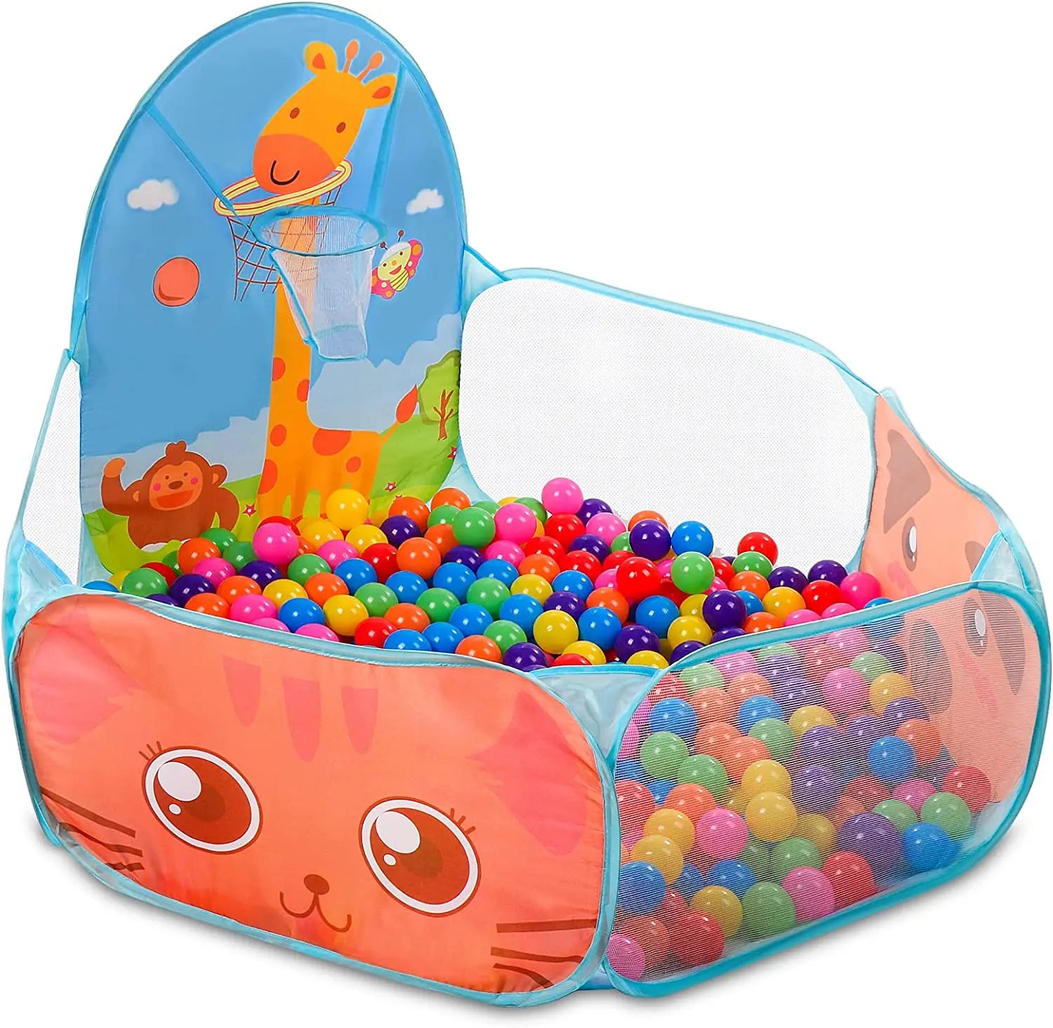 Children Ball Pool Tent Portable Foldable Ball Pit Play Tent with Basket Outdoor Indoor Sports Educational Toy Holiday Gifts