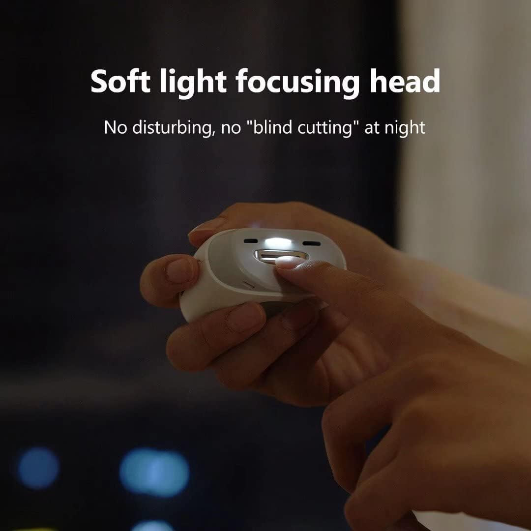 Electric Nail Clippers, Trimming and Polishing 2 in 1, Led Lighting, Electric Nail Trimmer with Storage Box, 40 Decibels Silent, Automatic Nail Clippers for Adults, Elderly People, Children