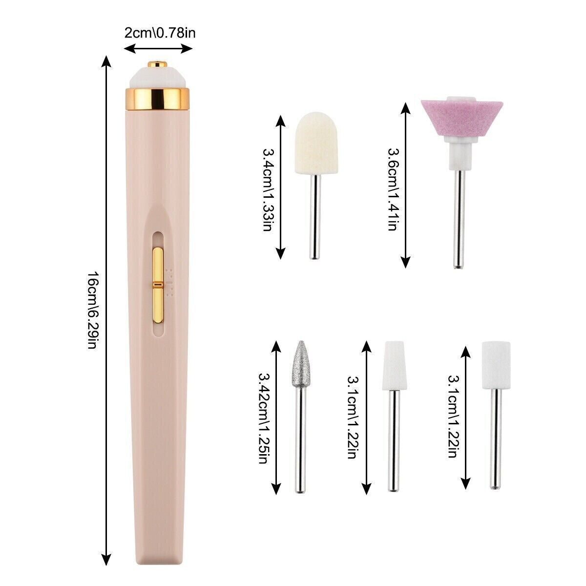 Electric Nail File Drill Portable USB Manicure Pedicure Machine Set Professional