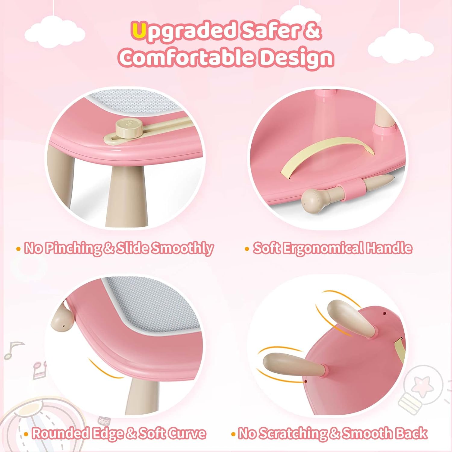 Magnetic Drawing Board, Toddler Girl Toys for 1-2 Year Old, Doodle Board Pad Learning and Educational Toys for 1 2 3 Year Old Baby Kids Birthday Gift (Pink)