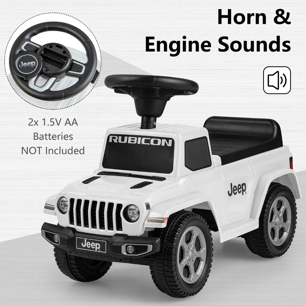 Licensed Jeep Ride on Push Car with Steering Wheel and Engine Sound for Ages 18-36 Months