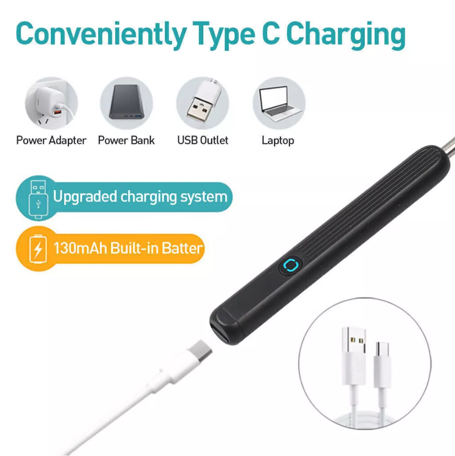 Ear Wax Remover Camera Wireless HD Ear Endoscope Spoon Pick Cleaning Tools Kit