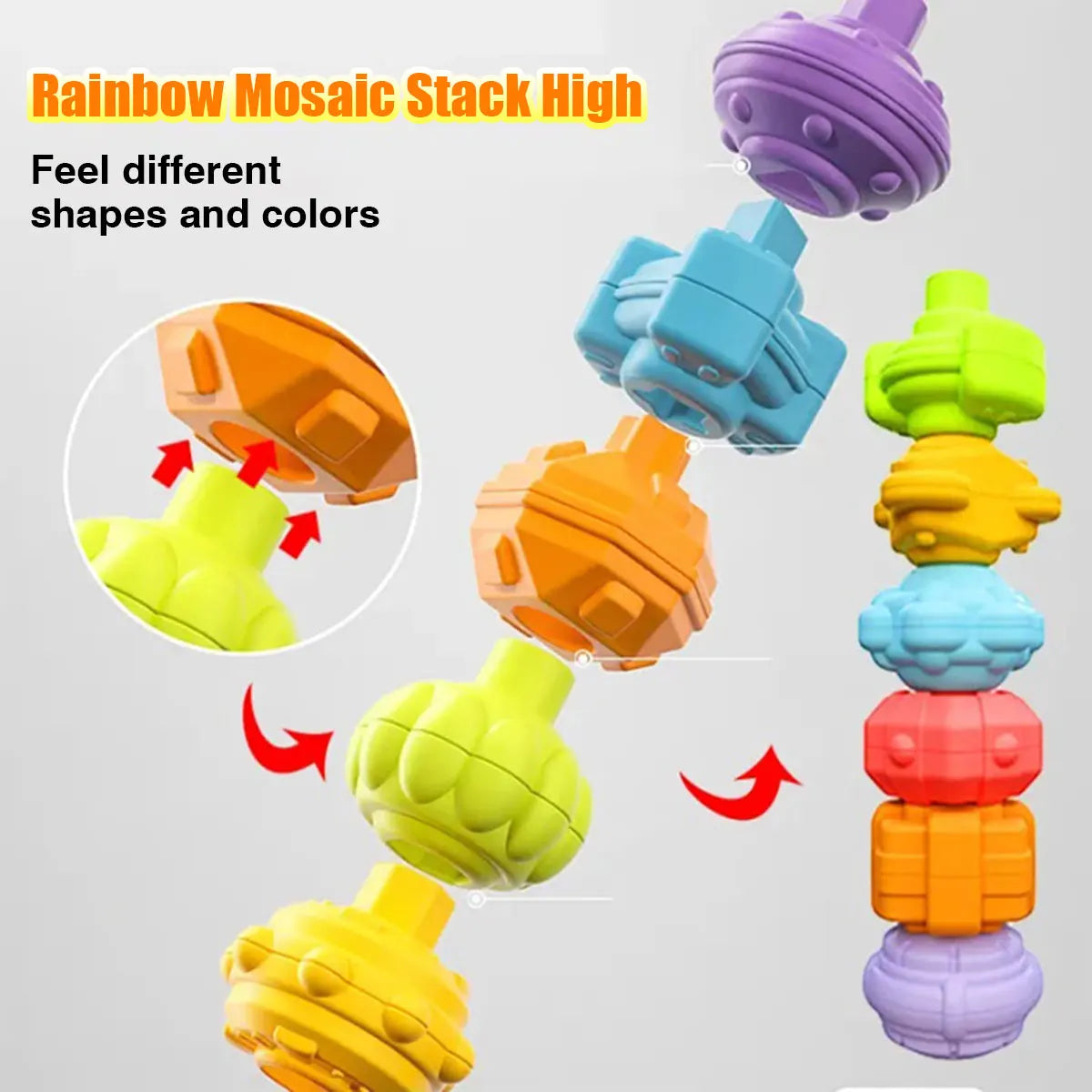 Montessori Baby Toys 18 Months Sensory Development Learning Educational Toys Colorful Blocks Sorting Game for Babies Infant