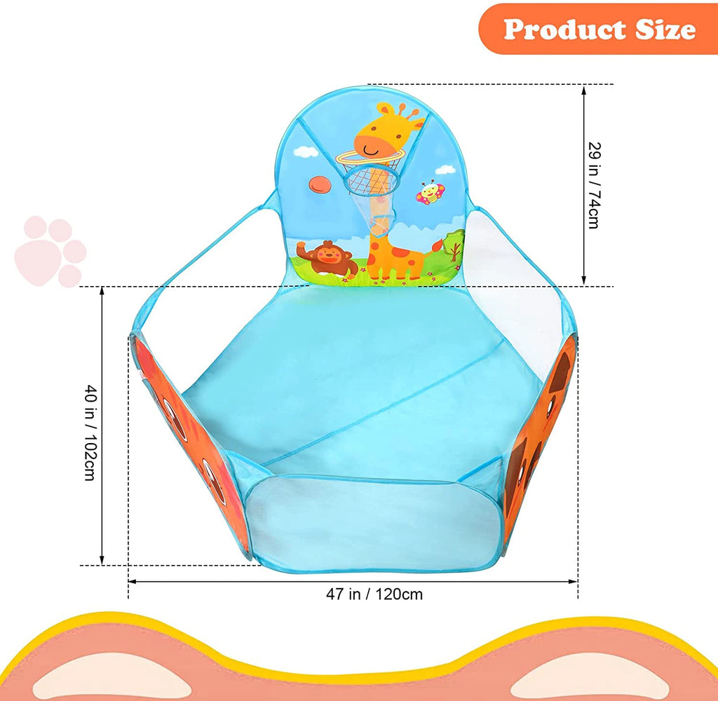 Children Ball Pool Tent Portable Foldable Ball Pit Play Tent with Basket Outdoor Indoor Sports Educational Toy Holiday Gifts