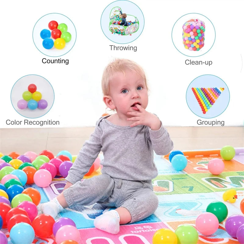 50Pcs Baby Plastic Ball Pit Balls Kids Toys Outdoor Sport Ball Eco-Friendly Water Pool Ocean Wave Balls Children Stress Air Ball