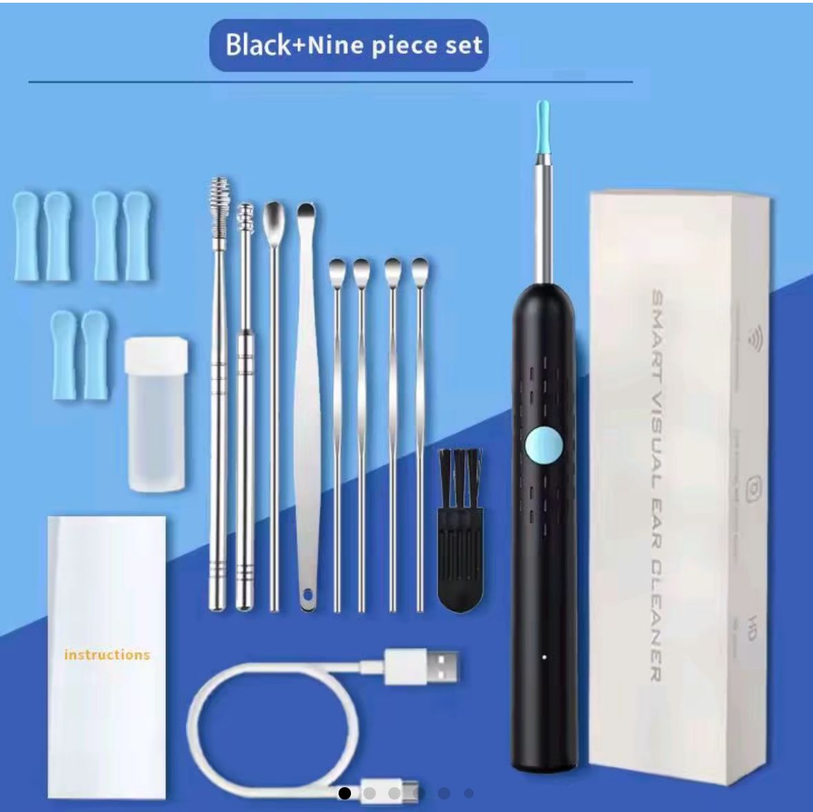 Wireless Ear Wax Remover, Camera HD Ear Endoscope Spoon Pick Cleaning Tools Kit