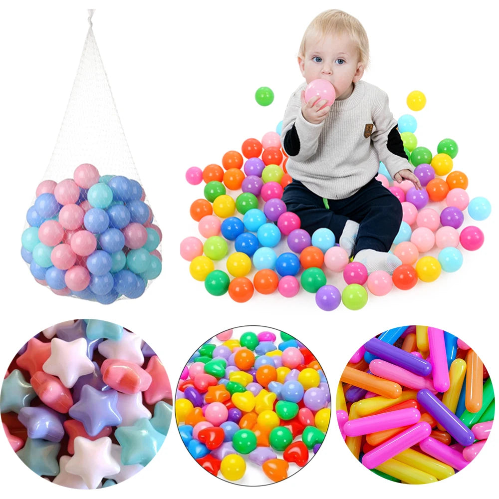50Pcs Baby Plastic Ball Pit Balls Kids Toys Outdoor Sport Ball Eco-Friendly Water Pool Ocean Wave Balls Children Stress Air Ball